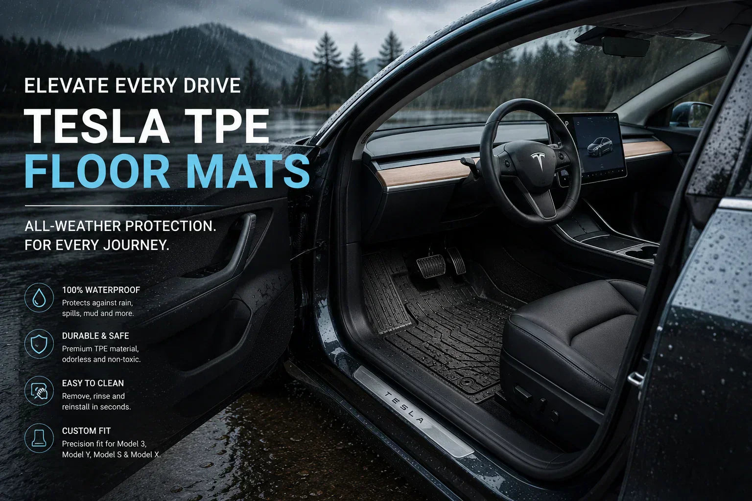 Step Up Your Tesla Game: Why TPE Floor Mats Are a Must-Have Upgrade