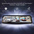 Streaming Rearview Mirror Recorder for Tesla Model 3 Highland & Model Y Juniper