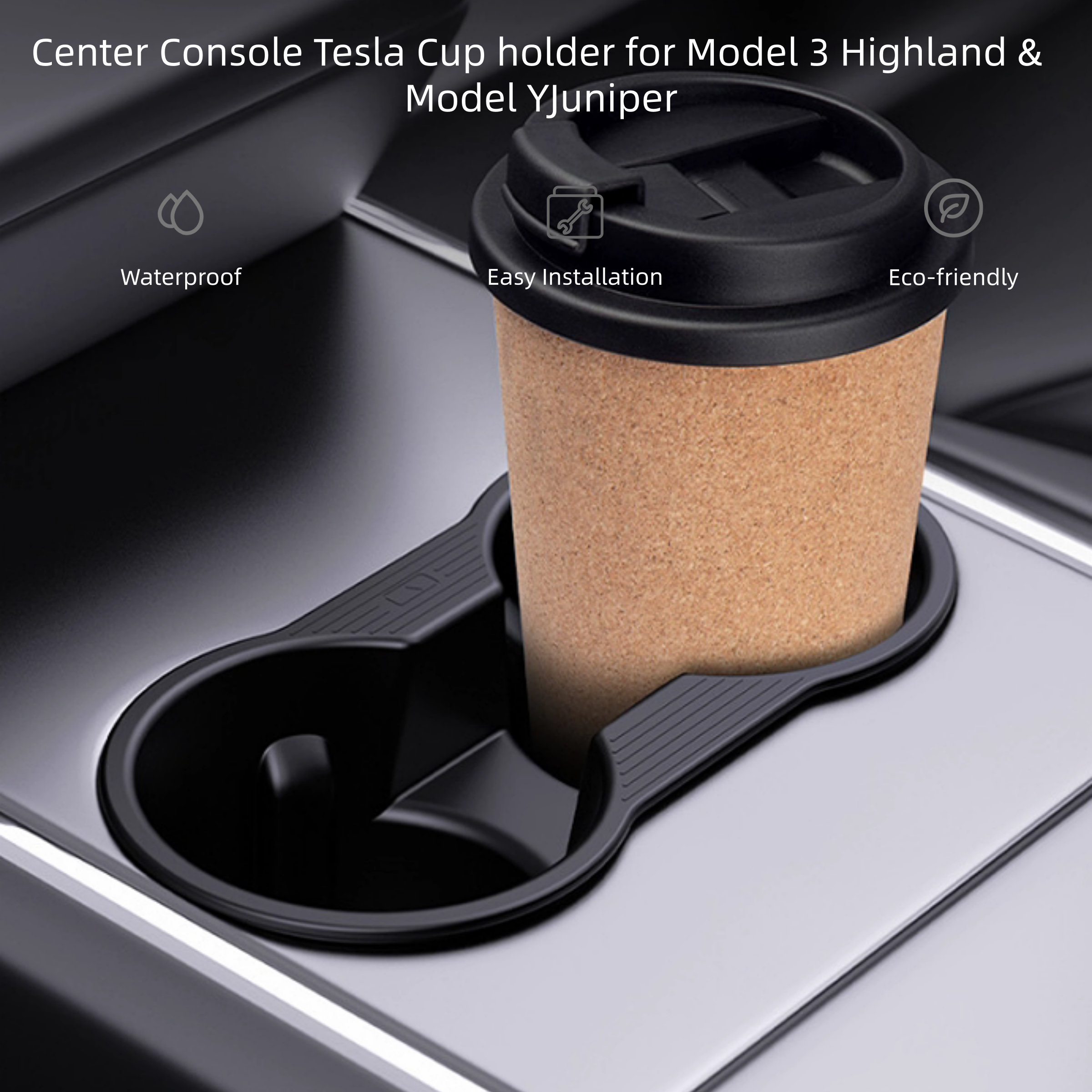 CUTIM Center Console Tesla Cup holder for Model 3 Highland & Model Y Juniper