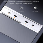 CUTIM USB Hub Central Control Expansion Dock for Tesla Model 3 Highland & New Model Y