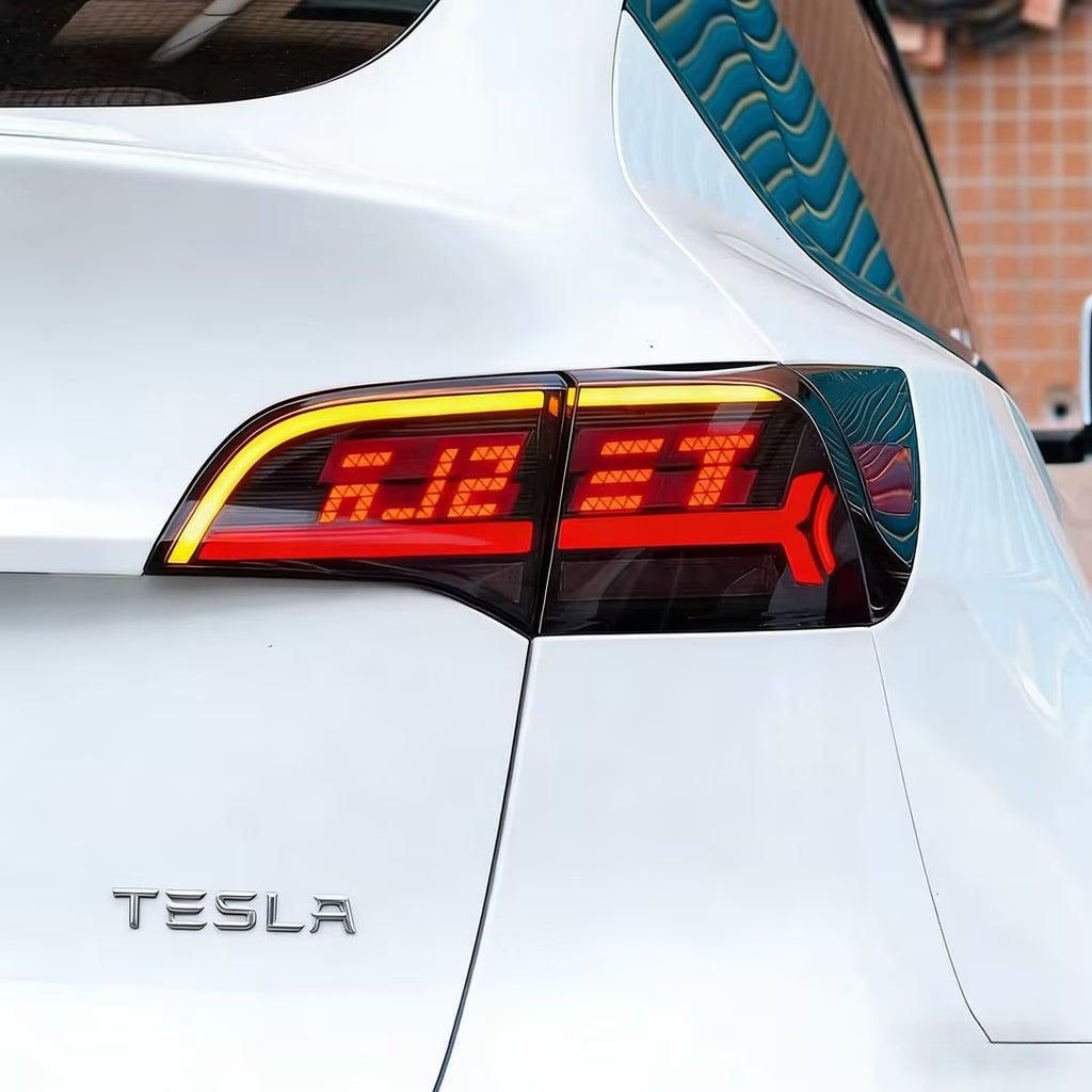 CUTIM For Tesla Model 3/Y Tail Light Assembly OLED Dynamic DRL Sequential Turn Signal Brake Light