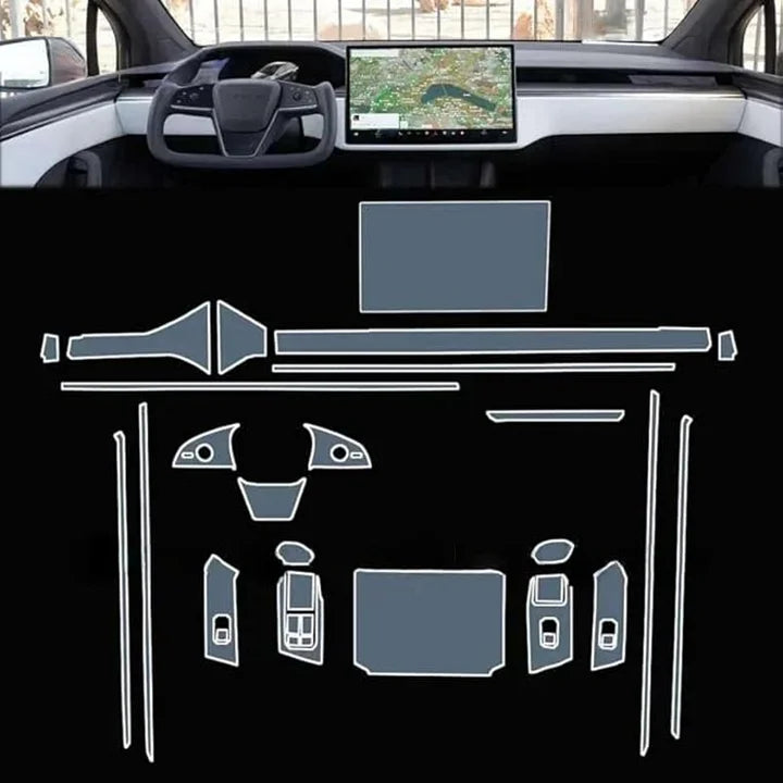 CUTIM Transparent TPU Protective Film for Dashboard and Center Console Screens
