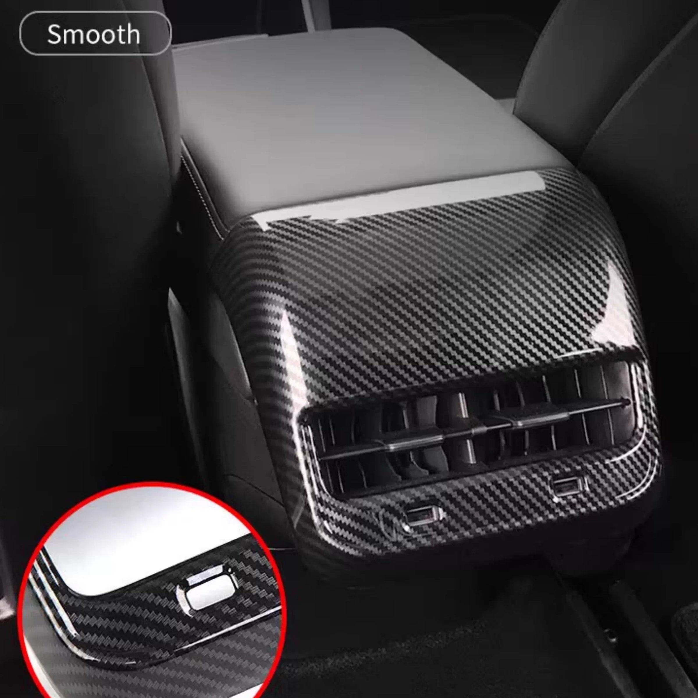 Model 3 / Y Backseat Air Vent Cap Cover - Real Dry Carbon Fiber