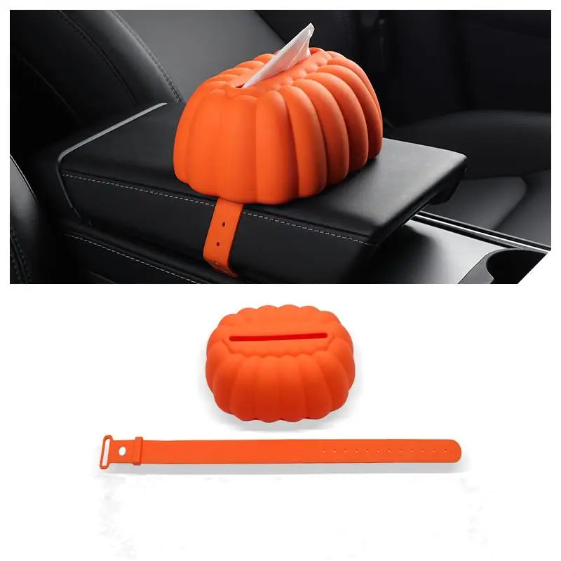 CUTIM Pumpkin Shaped Silicone Tissue Box l Fit for Tesla