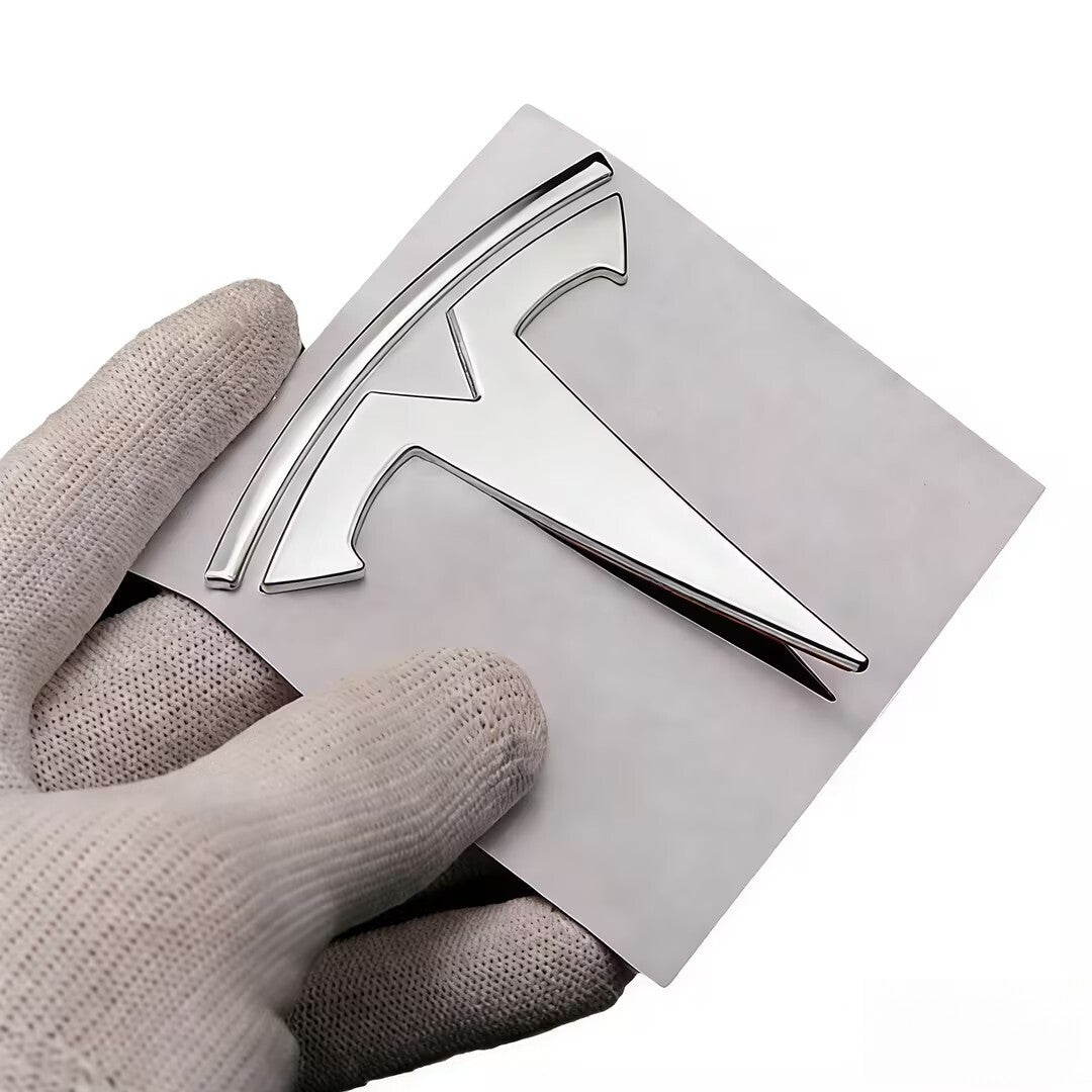 Tesla Metal Emblem Badge Set (Front & Rear Replacement)