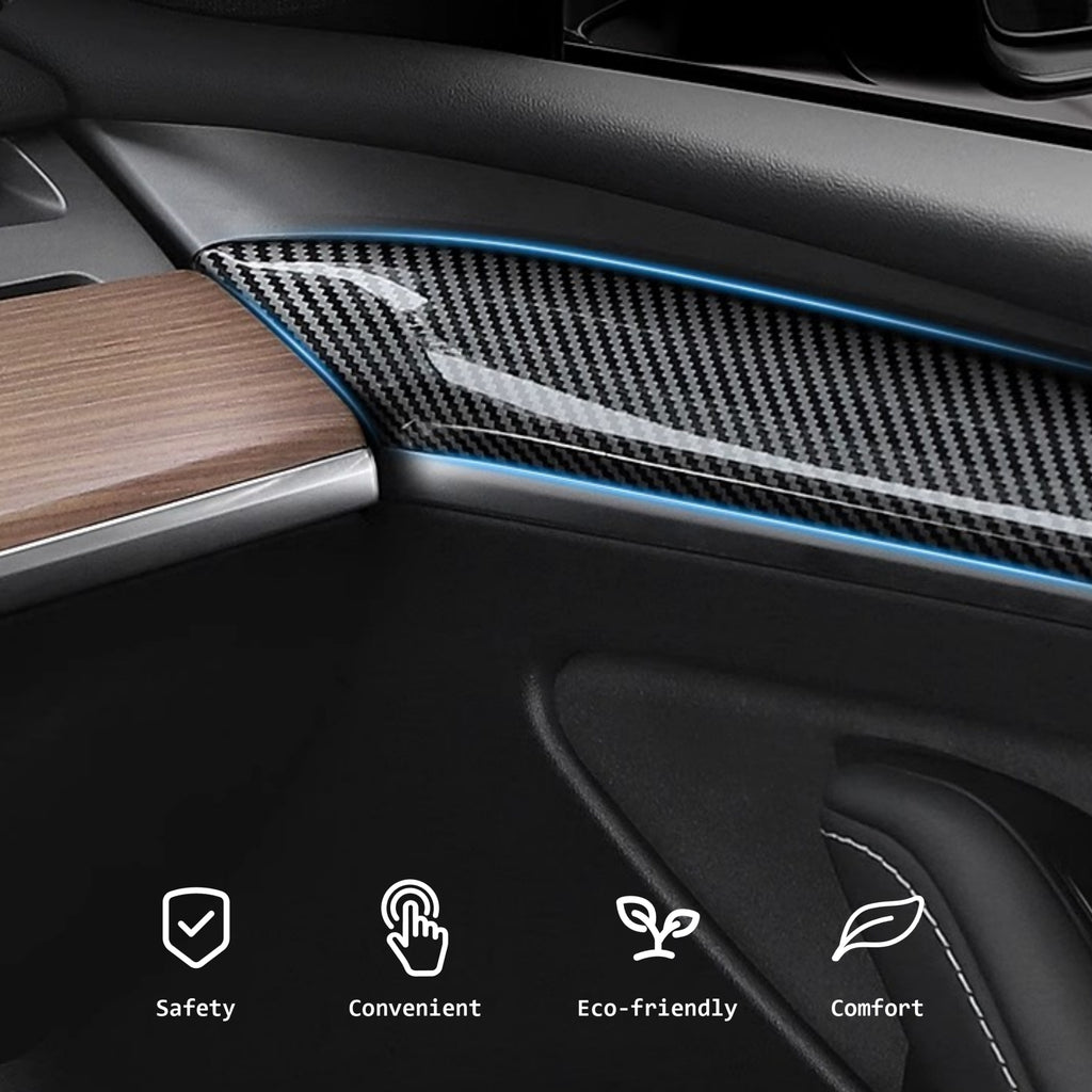 Replacement Real Carbon Fiber Door Trim Panel for Tesla Model 3/Y