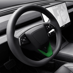 CUTIM Tumbled Leather Steering Wheel Panel for Model 3 Highland & New Model Y