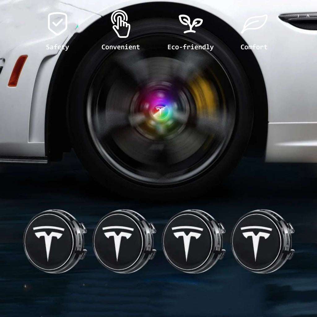 CUTIM LED Self Leveling Wheel Hub Caps for Tesla Model 3 Y X S