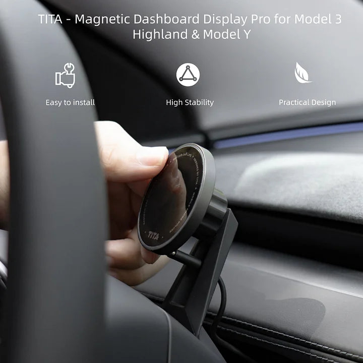 Tesla Model Y Juniper & Model 3 Highland MagSafe Wireless Charging Phone Mount (TITA Pro)