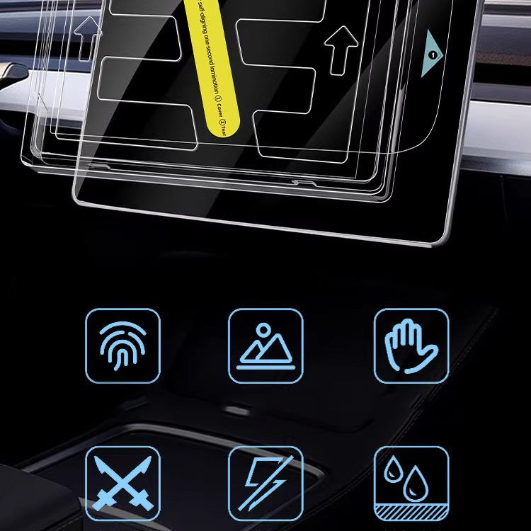 CUTIM Front & Rear Display Tempered Glass Screen Protector for Model Y Juniper / 3 Highland