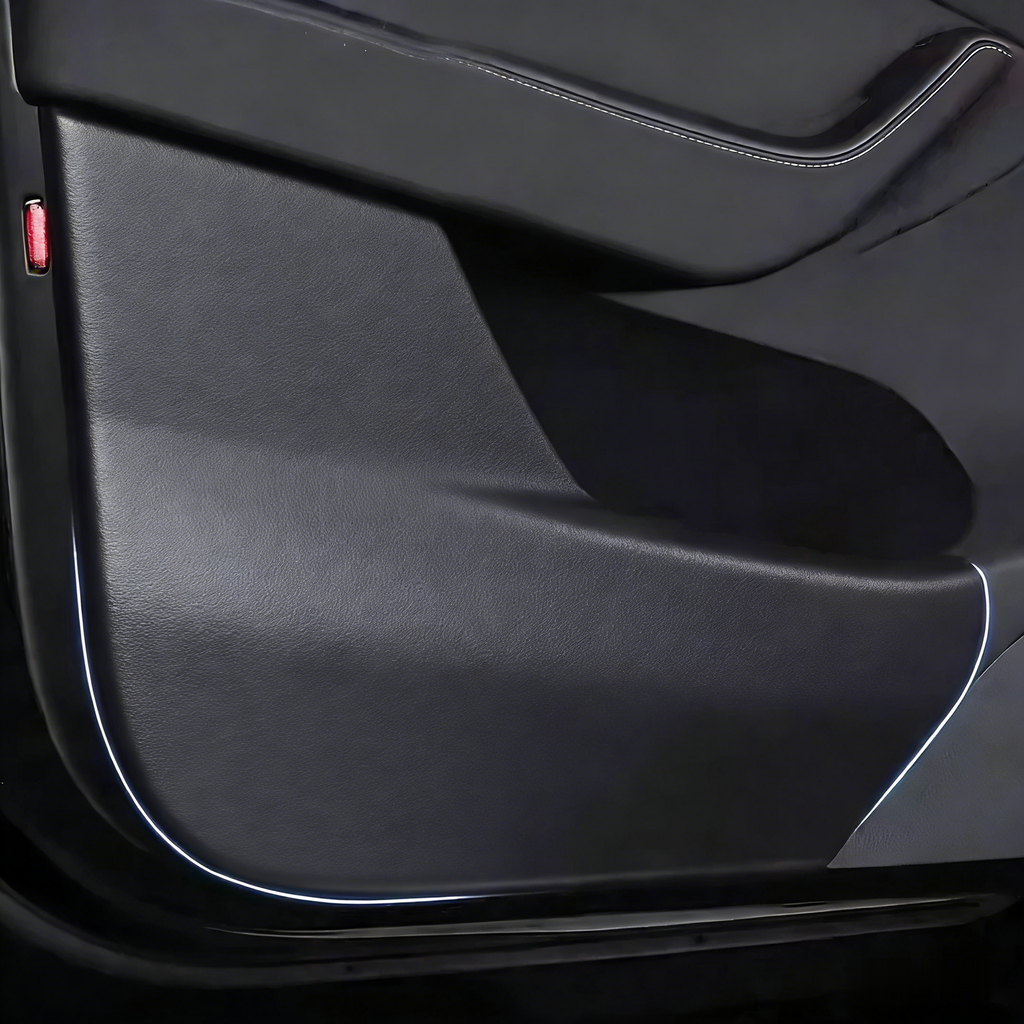 CUTIM Leather Door Protector Anti-Kick Mat for Tesla Model Y
