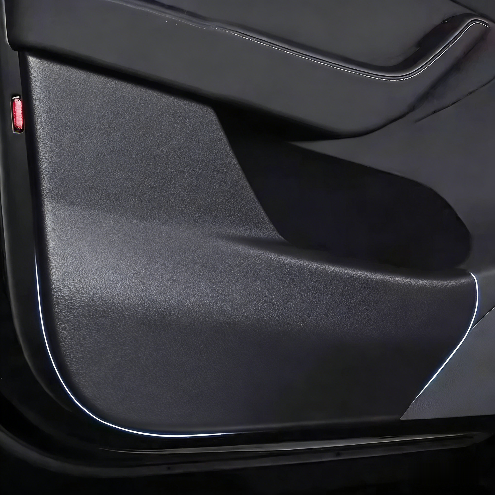 CUTIM Leather Door Protector Anti-Kick Mat for Tesla Model Y