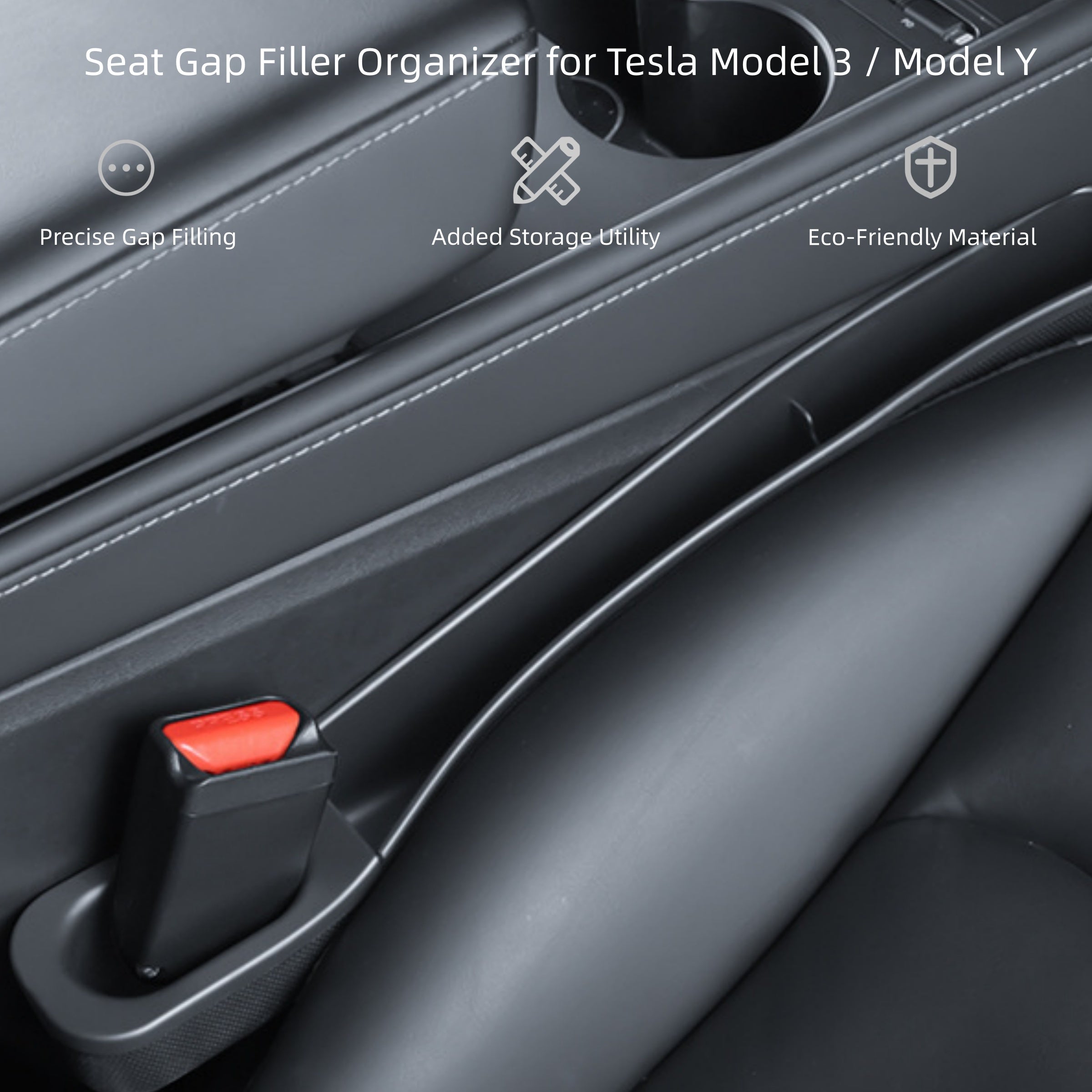CUTIM Seat Gap Filler Organizer for Tesla Model 3 / Model Y