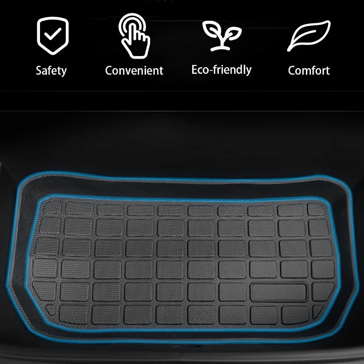 CUTIM All Weather Front And Rear TPE Trunk Mat for Tesla Model Y
