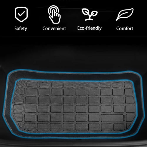 CUTIM All Weather Front And Rear TPE Trunk Mat for Tesla Model Y