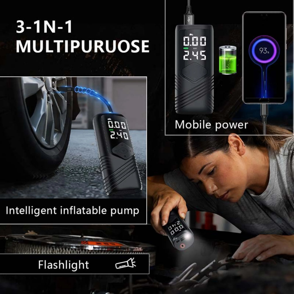 Intelligent Digital Tire Pump for Cars – Portable & Fast Inflation