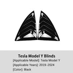 CUTIM Rear Side Window Louvers Cover for Tesla Model Y