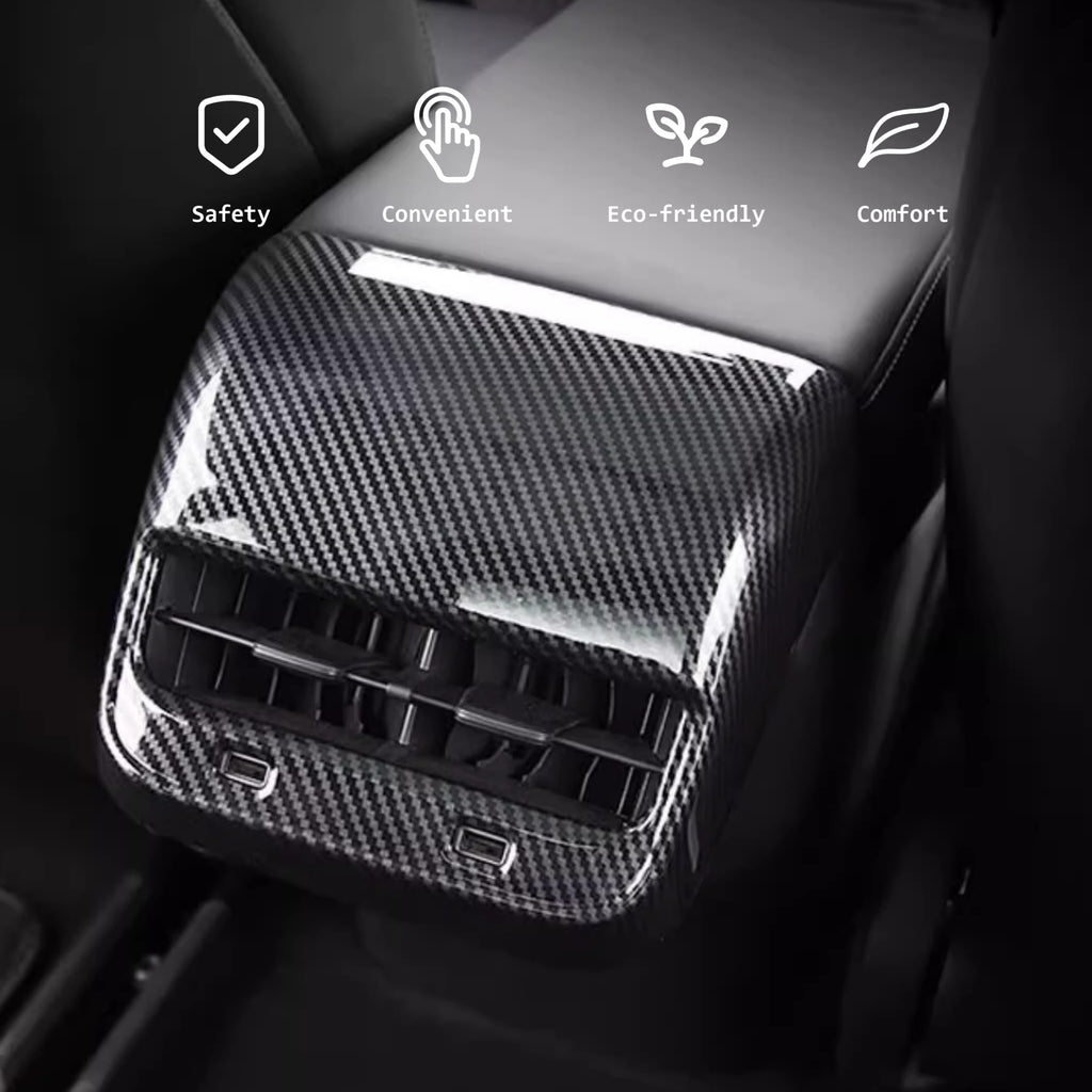 Model 3 / Y Backseat Air Vent Cap Cover - Real Dry Carbon Fiber