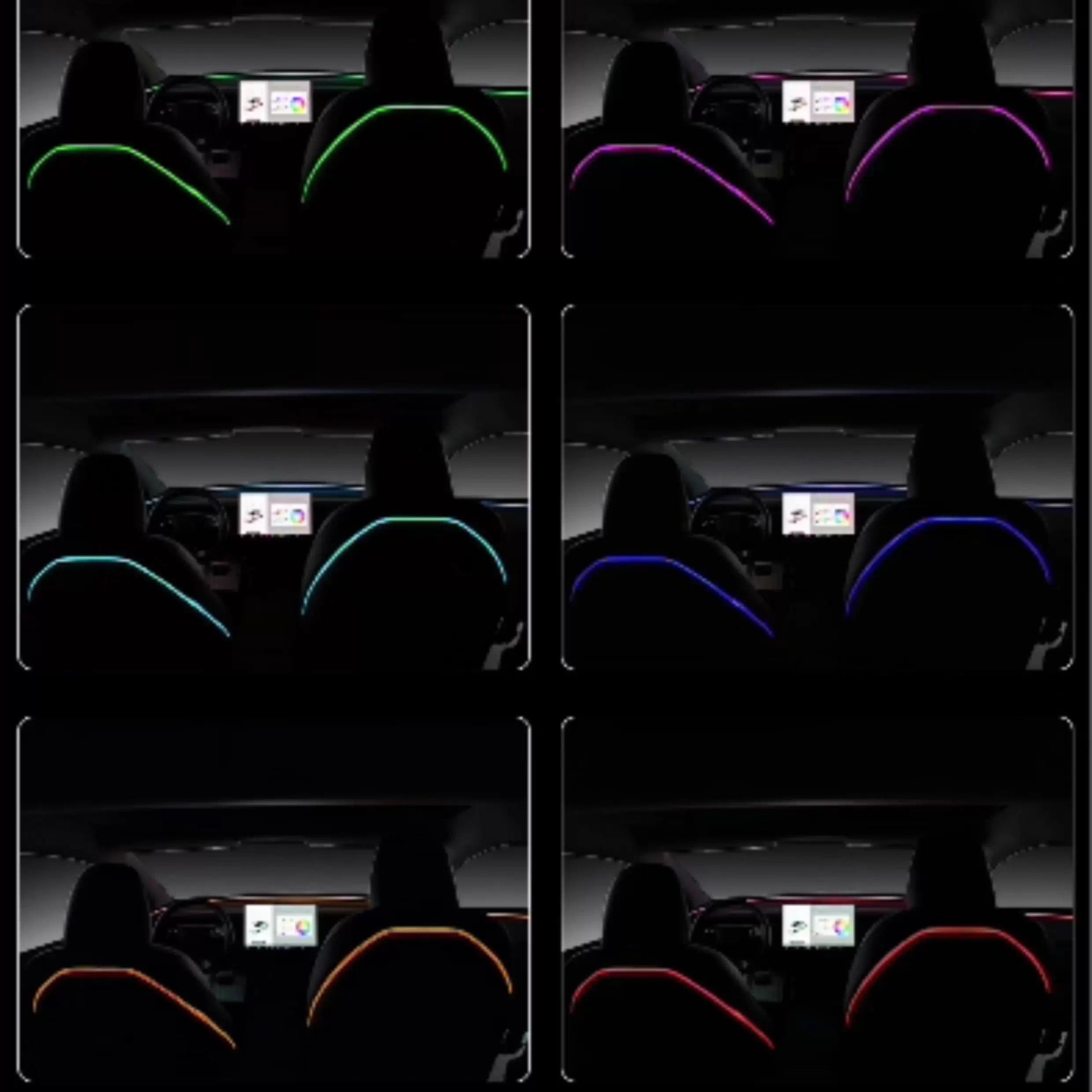 CUTIM Seat Back Ambient Lighting for Model 3 Highland & New Model Y