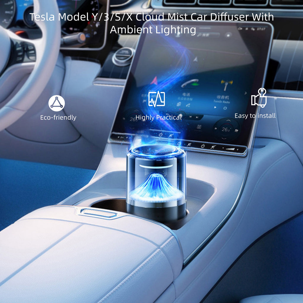Tesla Cloud Mist Car Diffuser With Ambient Lighting