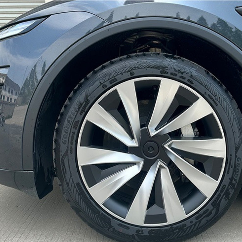 CUTIM | 19" Cyclone Wheel Covers for Tesla Model Y Juniper (2025-2026) | Full Rim Protection & Aero-Efficiency Hubcaps | Matte Black / Space Gray