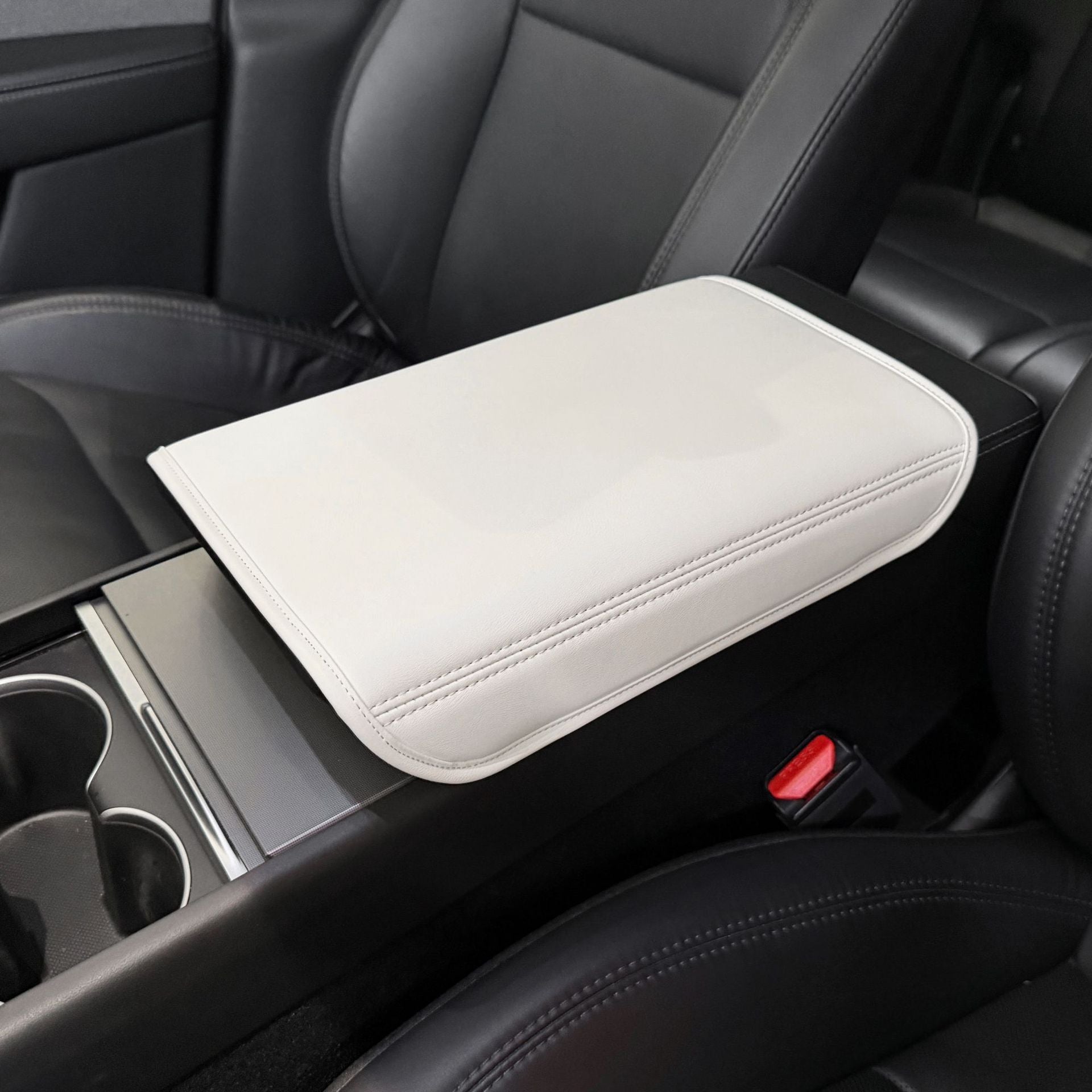 CUTIM Central Armrest Protector Cover – Suede Leather for Tesla Model Y/3
