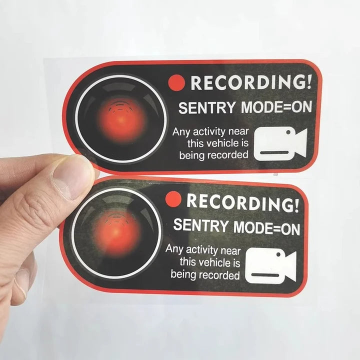 CUTIM Anti-Theft Warning Sentry Mode Clings (4pcs) for Tesla