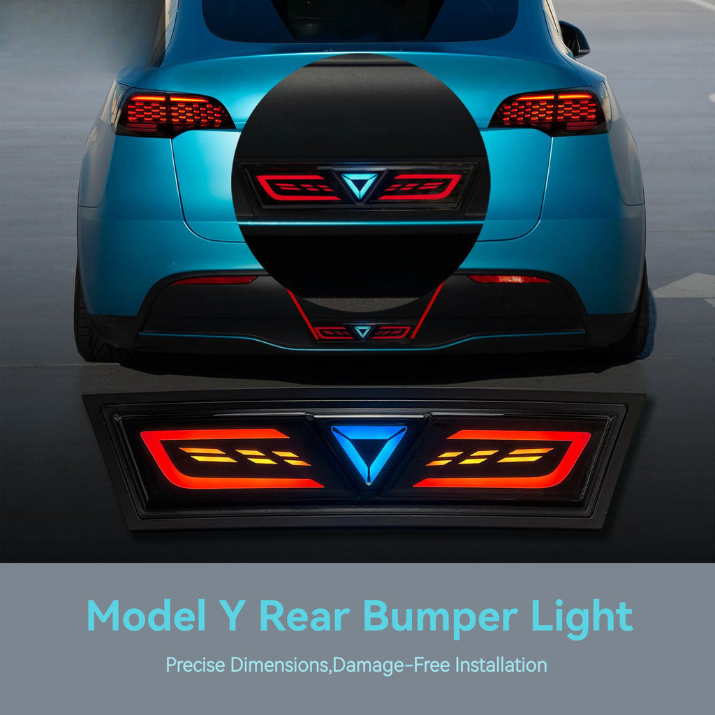 CUTIM LED Rear Bumper Pilot & Multi-Function Safety Light Kit for Tesla Model Y | CUTIM