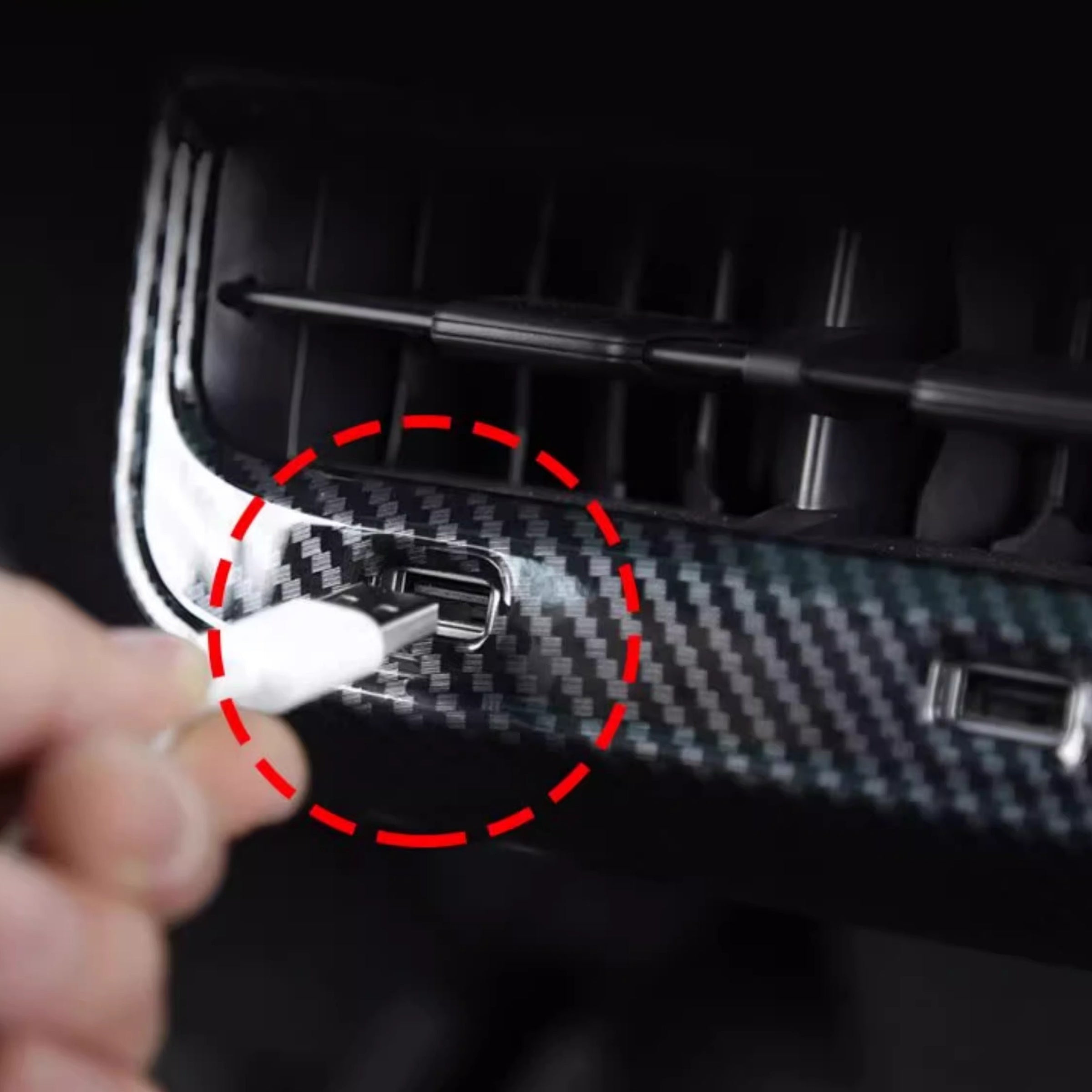 Model 3 / Y Backseat Air Vent Cap Cover - Real Dry Carbon Fiber
