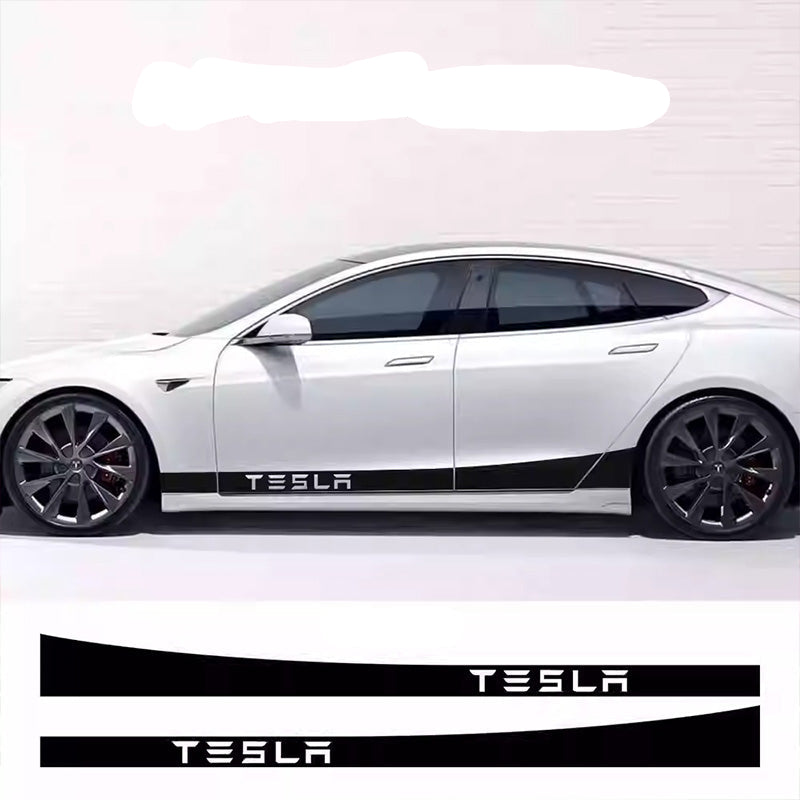 CUTIM Car Door Side Skirt Stripes Sill Sticker Body Decal for Tesla Model S/3/X/Y (2pcs/set)