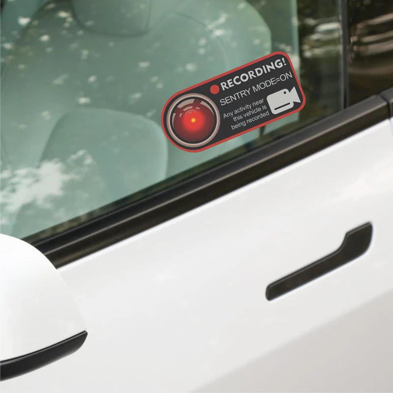 CUTIM Anti-Theft Warning Sentry Mode Clings (4pcs) for Tesla