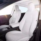 CUTIM Custom-Fit Premium Vegan Leather Seat Cover Set for Tesla Model 3 Highland & Model Y