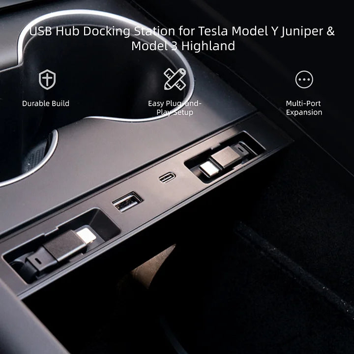 CUTIM USB Hub Docking Station for Tesla Model Y Juniper & Model 3 Highland