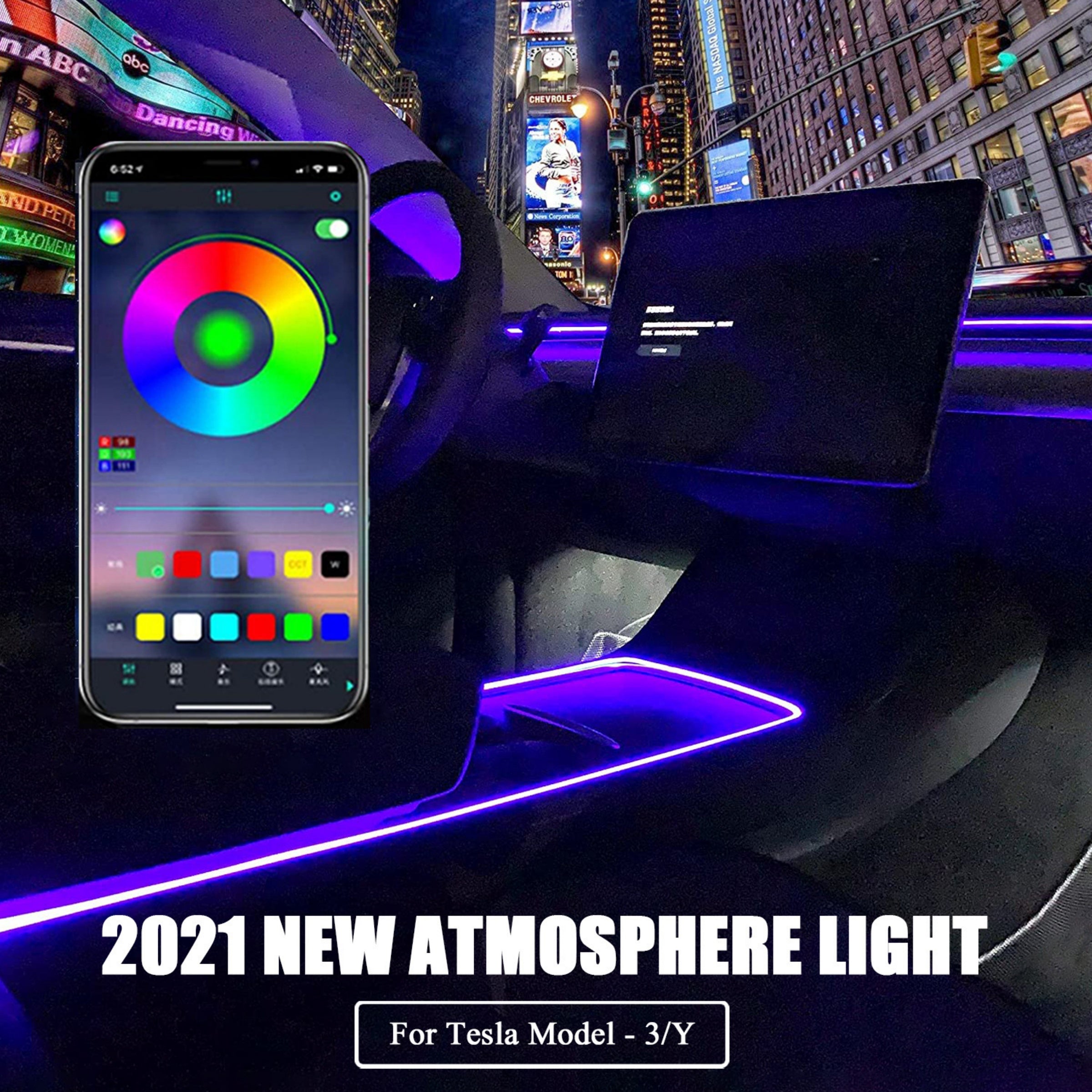 Tesla Center Console Ambient Lighting LED Strip for 3/Y