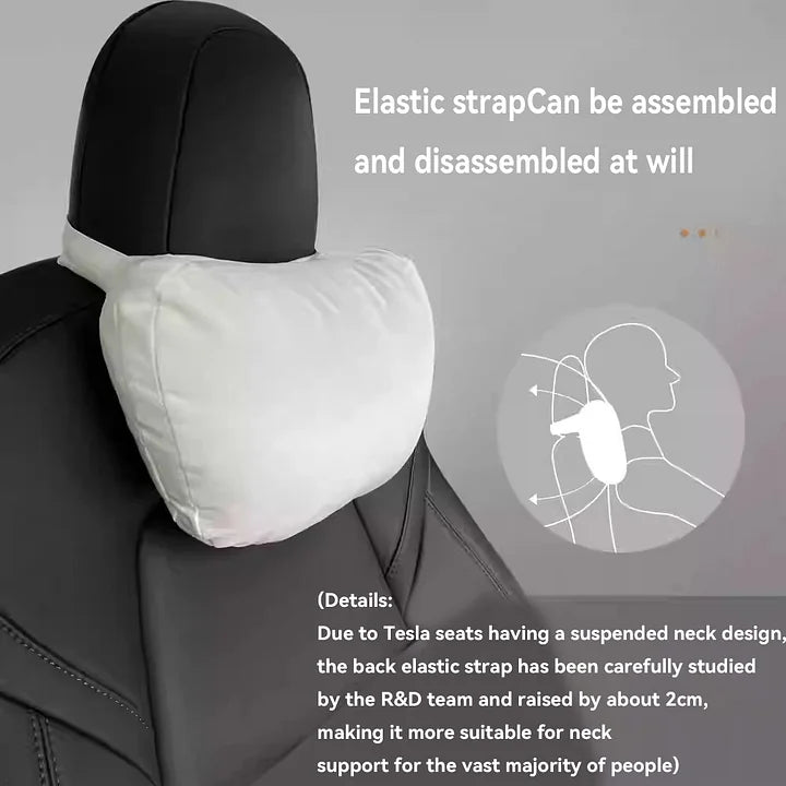 CUTIM Velvet Neck Pillow for Tesla Model 3 Model Y & Model S Model X