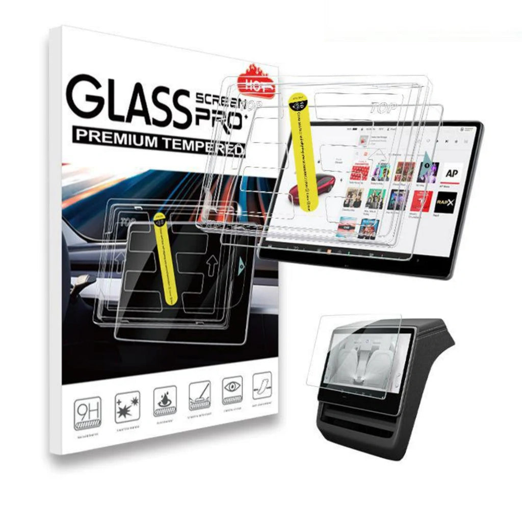 CUTIM Front & Rear Display Tempered Glass Screen Protector for Model Y Juniper / 3 Highland