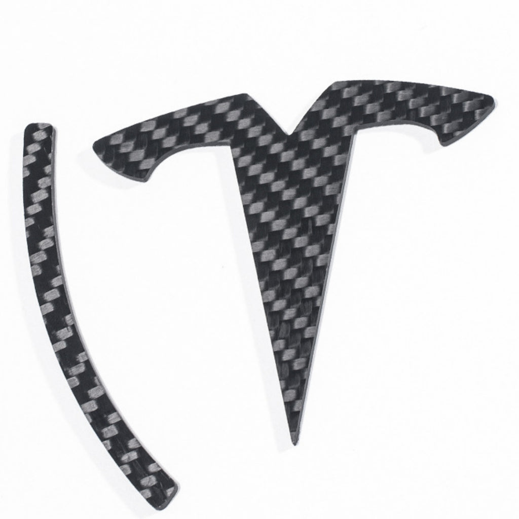 Model 3 / Y T Logo Overlay Front & Rear – Real Carbon Fiber Exterior