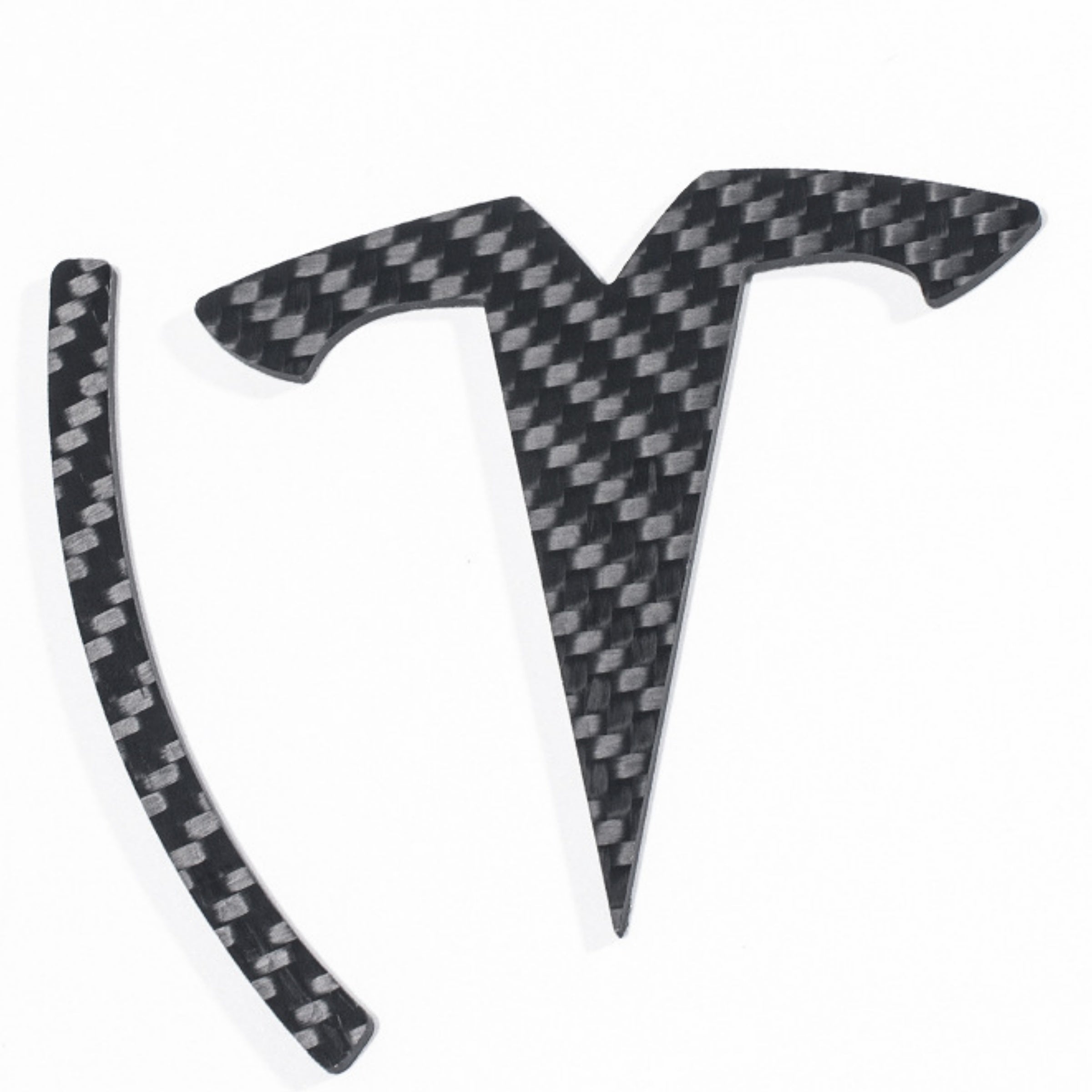 Model 3 / Y T Logo Overlay Front & Rear – Real Carbon Fiber Exterior