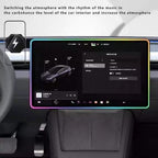 CUTIM Model 3/Y Music-Synced RGB Ambient Lighting With Wireless Charging Phone Mount