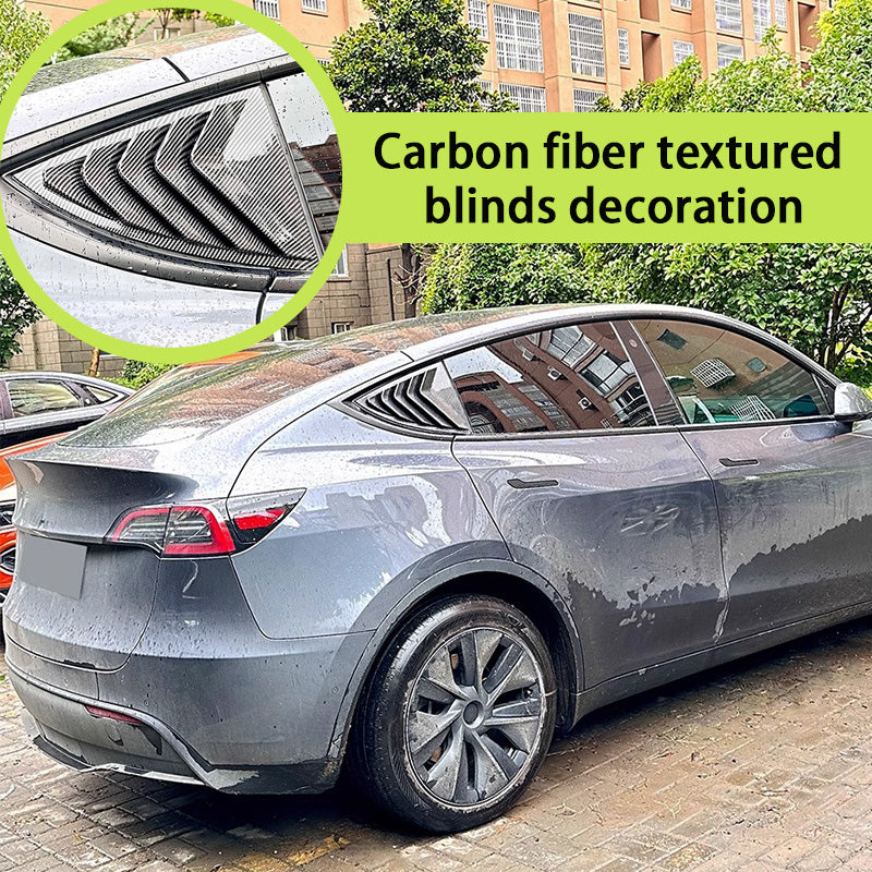 CUTIM Rear Side Window Louvers Cover for Tesla Model Y