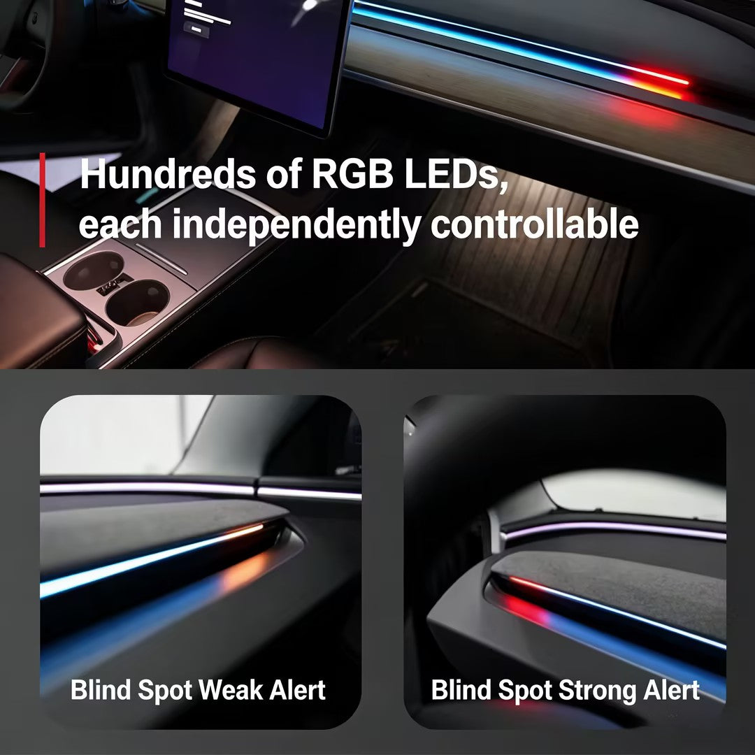 CUTIM Tesla Refreshed Model 3/Y Intelligent BSD Blind Spot Monitoring Ambient Light RGB