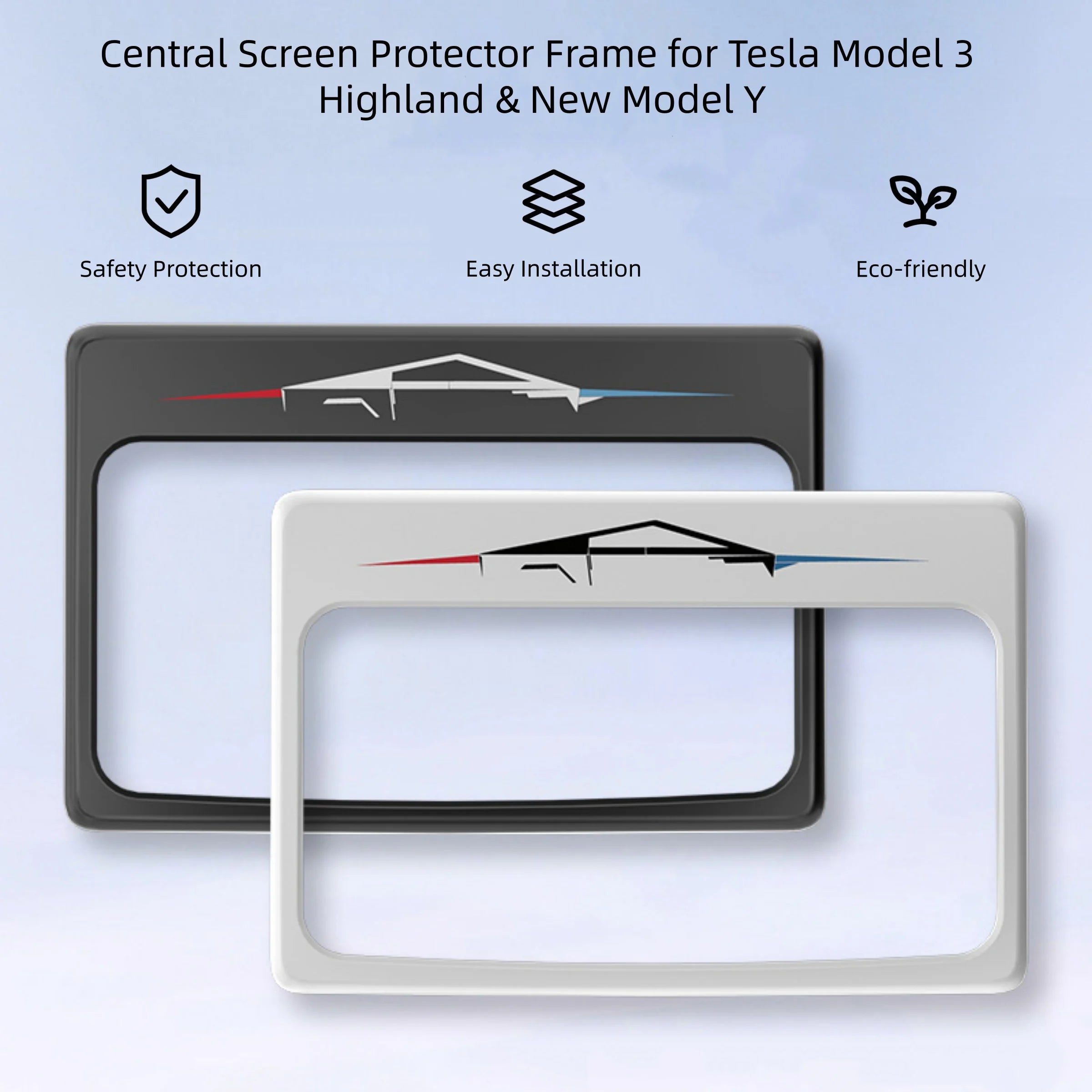 CUTIM Central Screen Protector Frame for Tesla Model 3 Highland & New Model Y