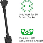CUTIM European Schuko Home Charging Adapter for Tesla Gen 2 Mobile Connector