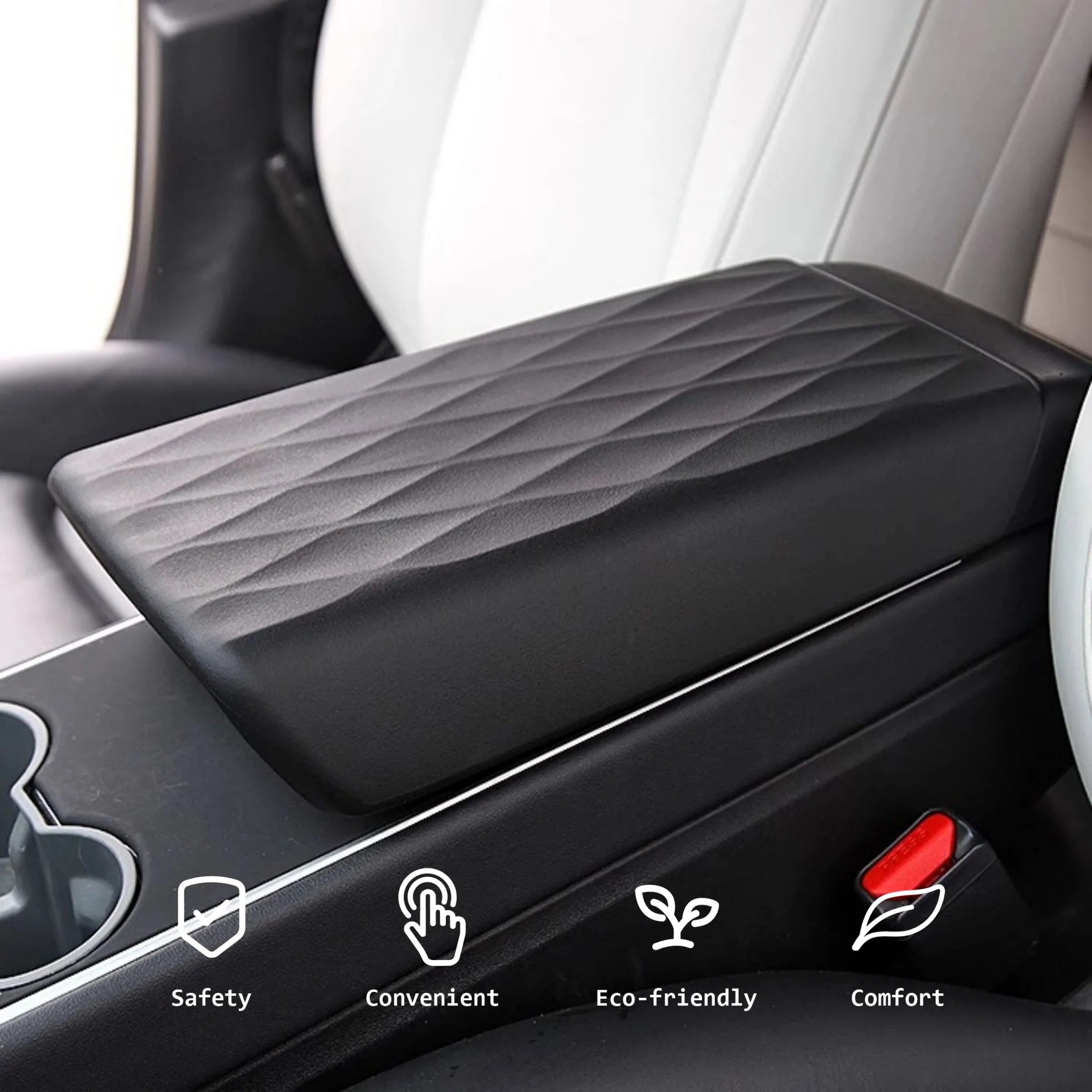 Tesla Armrest Cover for Model 3/Y – TPE Center Console Armrest Protector