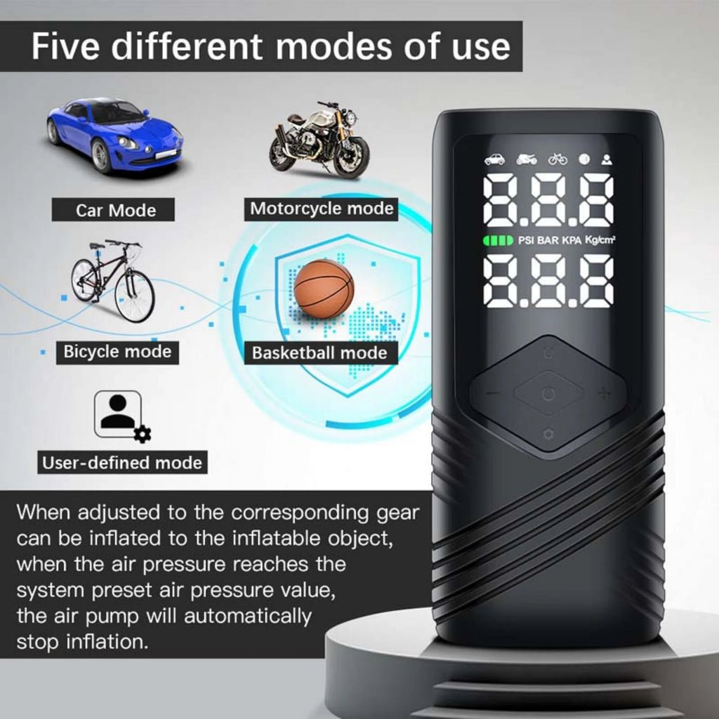 Intelligent Digital Tire Pump for Cars – Portable & Fast Inflation