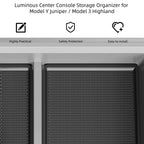 Luminous Center Console Storage Organizer for Tesla Model Y Juniper / Model 3 Highland