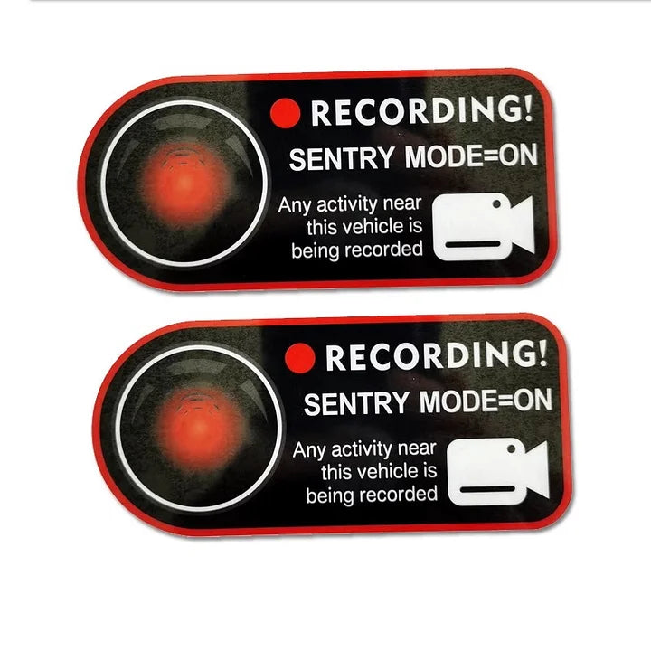 CUTIM Anti-Theft Warning Sentry Mode Clings (4pcs) for Tesla