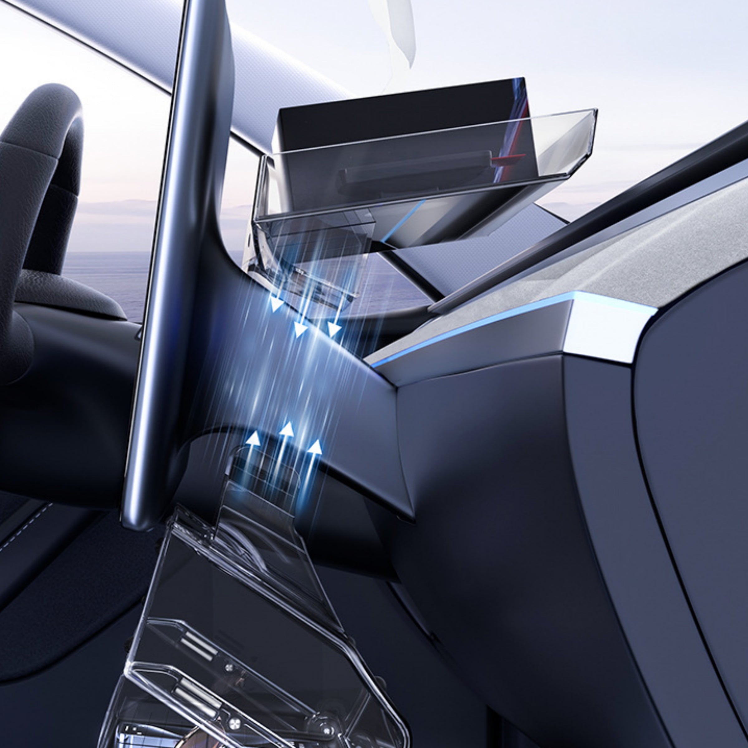 Under Screen Storage Organizer for Model Y Juniper & Model 3 Highland