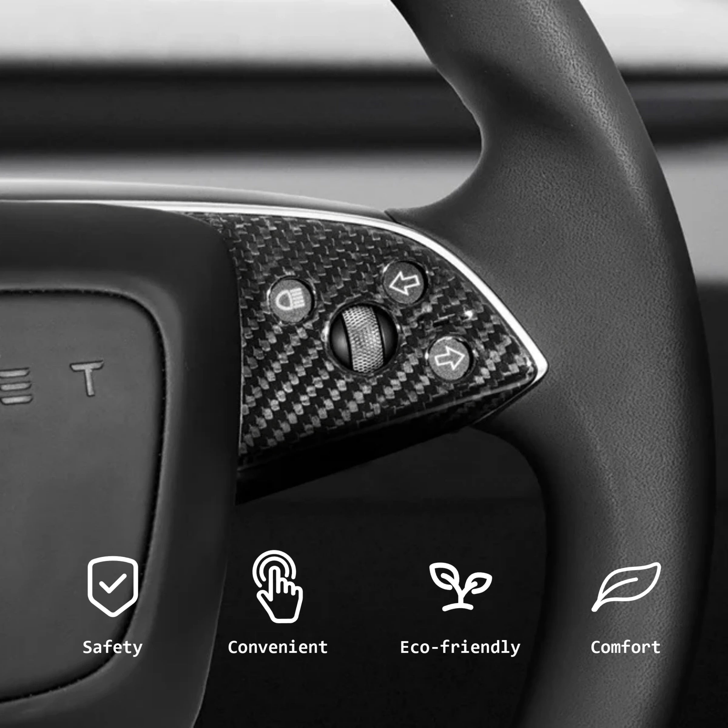 Tesla Model Y Juniper & Model 3 Highland Carbon Fiber Airbag Trim Cover