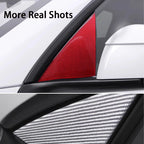 Real Dry Carbon Fiber A-Pillar Accent Overlays for Tesla Model 3 / Y